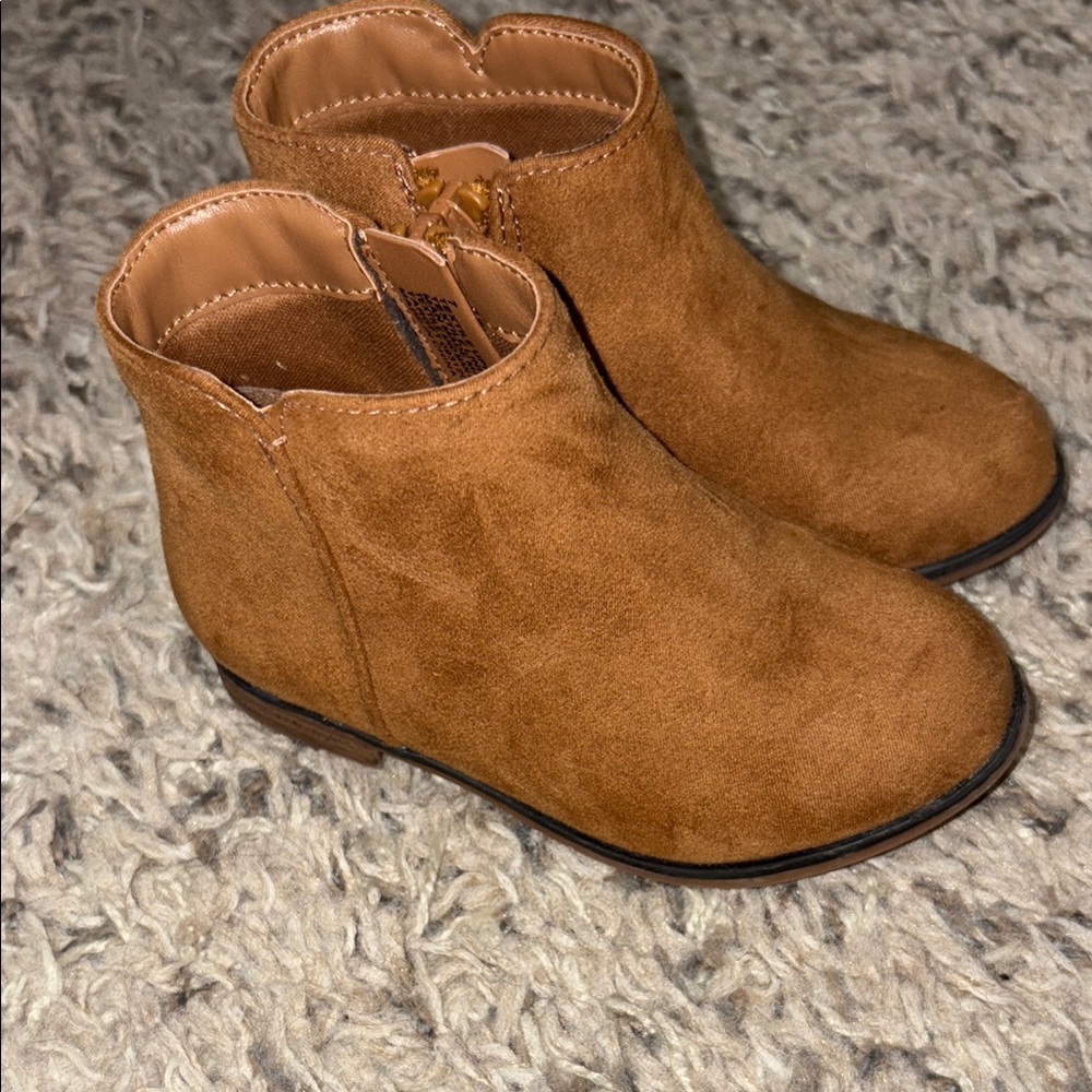 Cat & Jack Tan Ankle Boots Suede Casual